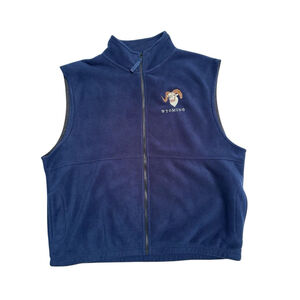 Wyoming Sierra Pacific Fleece Vest Mens XL BLUE Zip Warm Hiking Hunting Golf